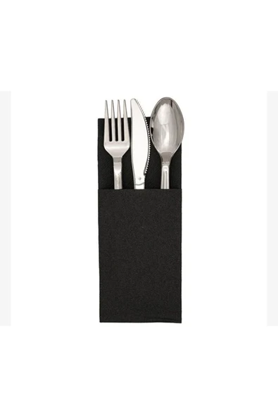 Garson Katlama Cepli Siyah Airlaid Peçete 33x33cm (12 ADET) ürün görseli 1