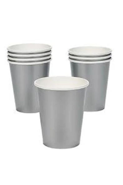 8 Oz Gümüş Karton Bardak 8 Adet ürün görseli 1