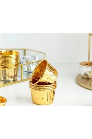 Altın Muffin Kek Kapsülü 25 Adet ürün görseli 1