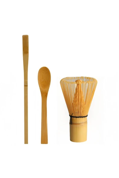 Bambu Whisk Bambu Scoop Çayı İçin El Yapımı 3 Parça Bambu Karıştırıcı, Geleneksel Kaşık & Bambu ürün görseli 1