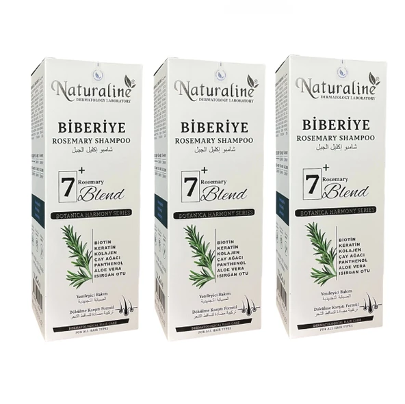 Naturaline Biberiye Şampuanı 400 ml 3 Adet Roemary Shampoo 7 Doğal Bileşim ürün görseli 1