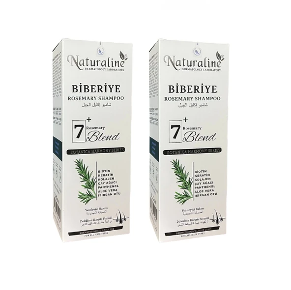 Naturaline Biberiye Şampuanı 400 ml 2 Adet Roemary Shampoo 7 Doğal Bileşim ürün görseli 1