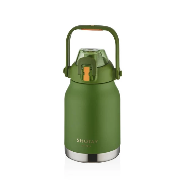 Shotay Çelik Termos Matara Phone Holder 1000Ml Yeşil ürün görseli 1