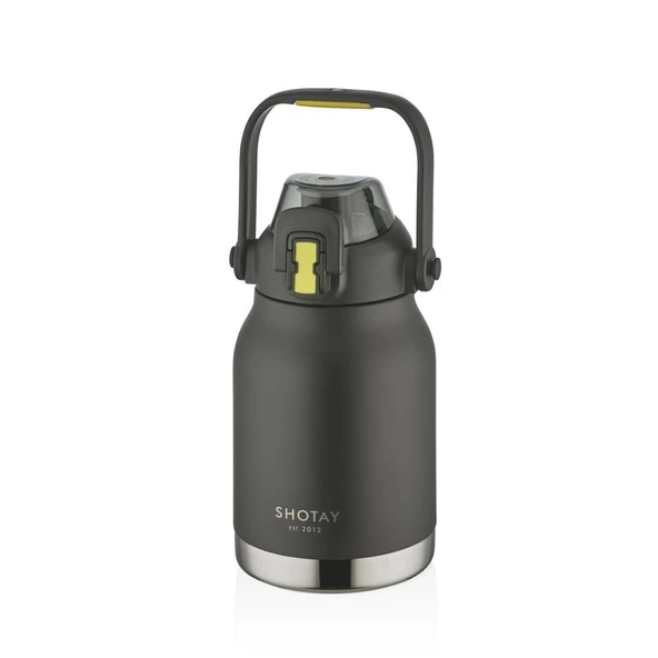 Shotay Çelik Termos Matara Phone Holder 1000Ml Siyah ürün görseli 1