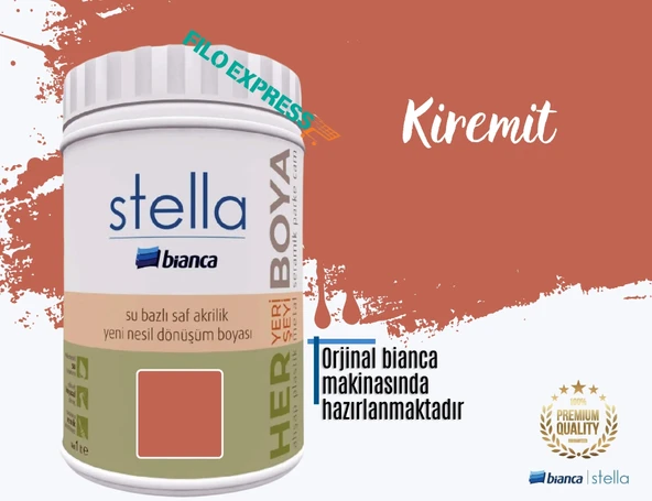 BİANCA STELLA SU BAZLI SAF AKRİLİK BOYA 1 LİTRE KİREMİT ürün görseli 1