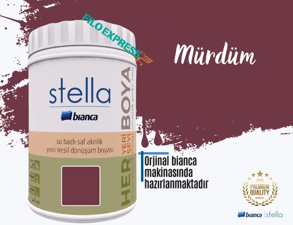 BİANCA STELLA SU BAZLI SAF AKRİLİK BOYA 1 LİTRE MÜRDÜM ürün görseli 1