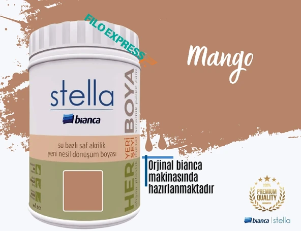 BİANCA STELLA SU BAZLI SAF AKRİLİK BOYA 1 LİTRE MANGO ürün görseli 1