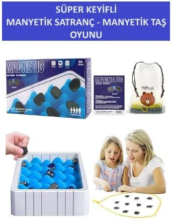 SÜPER KEYİFLİ MANYETİK SATRANÇ - MANYETİK TAŞ OYUNU - HARİKA VAKİT GEÇİRMEK İÇİN ürün görseli 1