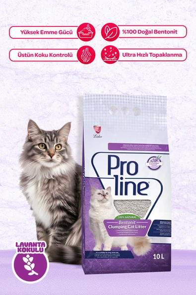 Lavanta Kokulu Topaklanan Bentonit Kedi Kumu 10 Lt ürün görseli 1