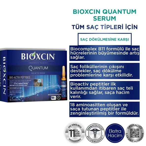 Bioxcin Quantum Bio-Activ Serum Saç Serumu 15x6 ml - Resim 3
