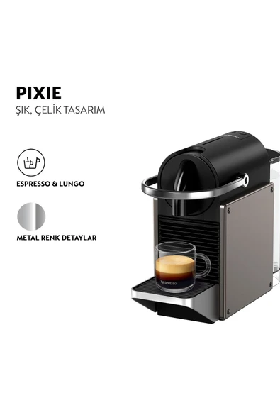 Nespresso D62 Pixie Kahve Makinesi, Gümüş - Resim 2