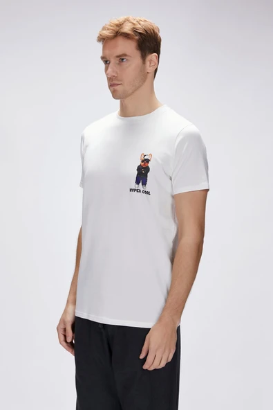 Bad Bear Hyper Beyaz Erkek Baskılı Tişört - Resim 4