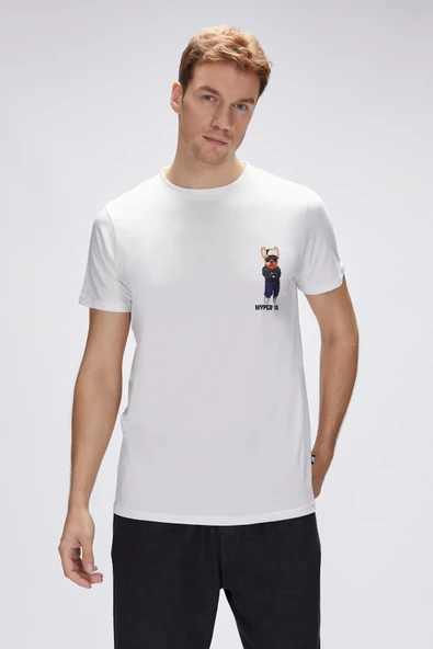 Bad Bear Hyper Beyaz Erkek Baskılı Tişört - Resim 3