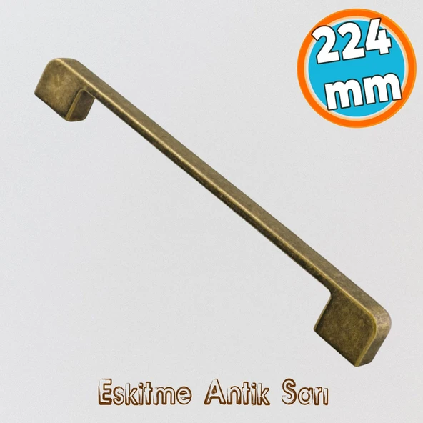 Metal Kulp 224 mm -22.4 cm Mobilya Çekmece Mutfak Dolabı Dolap Kulpları Kulbu Kulpu Antik Sarı ürün görseli 1