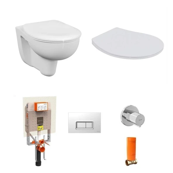 VitrA Arkitekt Asma Klozet + Nkp Slim Smart Yavaş Kapanır Kapak + VitrA Gömme Rezervuar Set ürün görseli 1