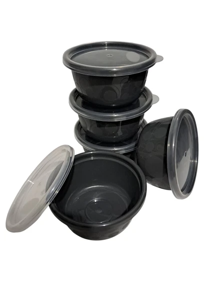 Hobby Life Tick Tock Hava Sızdırmaz Saklama Kabı 5'li Set 5 x 250 ML Antrasit ürün görseli 1