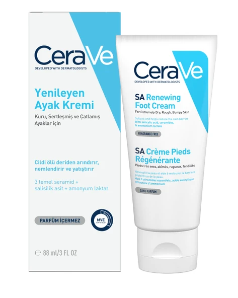 Cerave Yenileyen Ayak Kremi Kuru, Sertleşmiş ve Çatlamış Ayaklar 88 ml ürün görseli 1