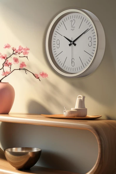 Kumbeji Kasa Krem Çerçeve Duvar Saati 37 cm ürün görseli 1