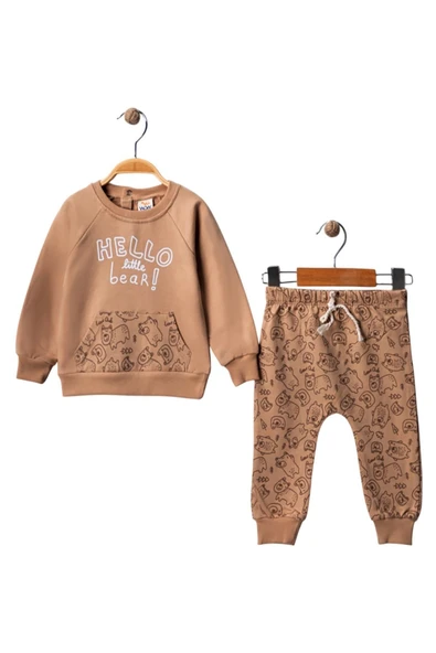 Celira Wwc Kahve Ayıcık Cepli Erkek Bebek Takım ürün görseli 1