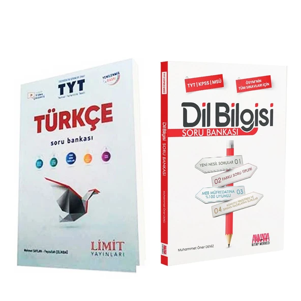 Limit Yayınları TYT Türkçe ve AKM Dil Bilgisi Soru Bankası Seti 2 Kitap ürün görseli 1