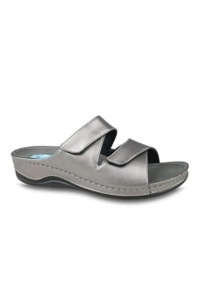 Ceyo 9946 Topuk Jelli Anatomik Taban Kadın Terlik Platin 36-40 ürün görseli 1