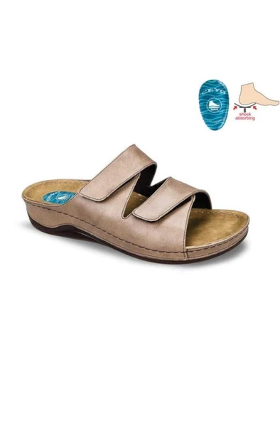 Ceyo 9946 Topuk Jelli Anatomik Taban Kadın Terlik Vizon 36-40 ürün görseli 1