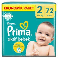 Prima Aktif 2 Numara Mini 72'li Bebek Bezi ürün görseli 1