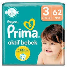 Prima Aktif 3 Numara Midi 62'li Bebek Bezi ürün görseli 1