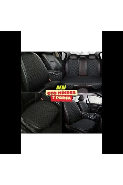 Chery TIGGO8 PRO Koltuk Deri Minderi 7 Parça Ön Ve Arka Oturak Sırt Dayama Minder siyah-siyah ürün görseli 1