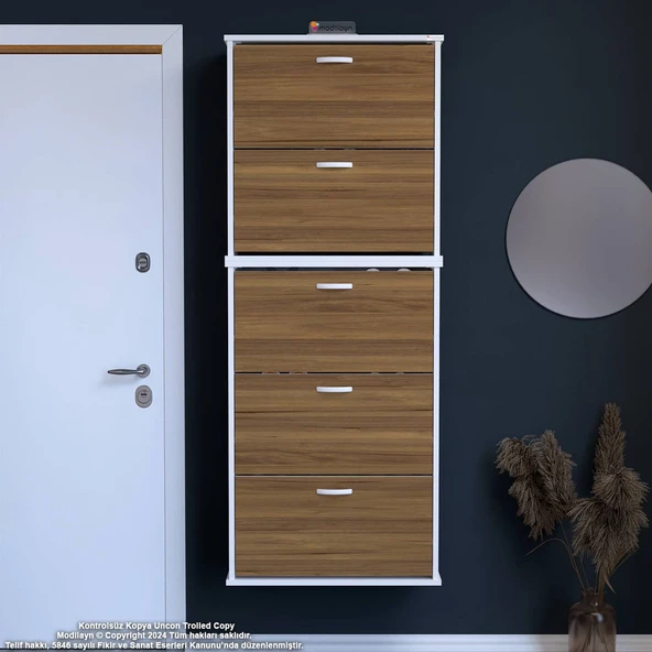 Modilayn VARBİ UMAY' 2 Li Asma Antre 72 x193x26 cm 5 Düşer Kapak 10 GözAyakkabılık ürün görseli 1