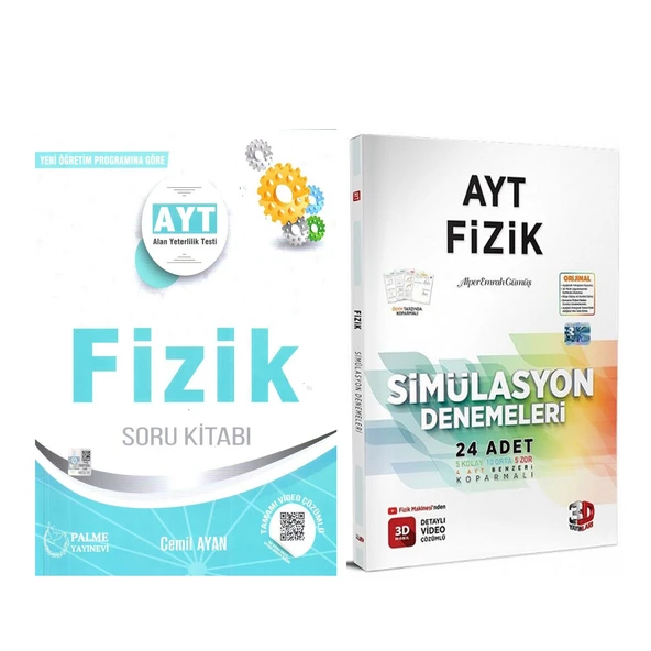 Palme AYT Fizik Soru Bankası ve 3D Deneme Seti 2 Kitap ürün görseli 1