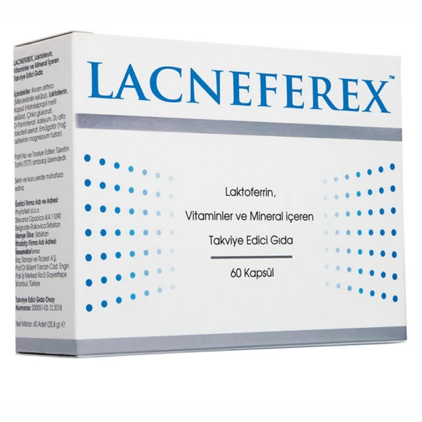 Lacneferex 60 Kapsül Laktoferrin Vitaminler Ve Mineral Içeren Takviye Edici Gıda ürün görseli 1