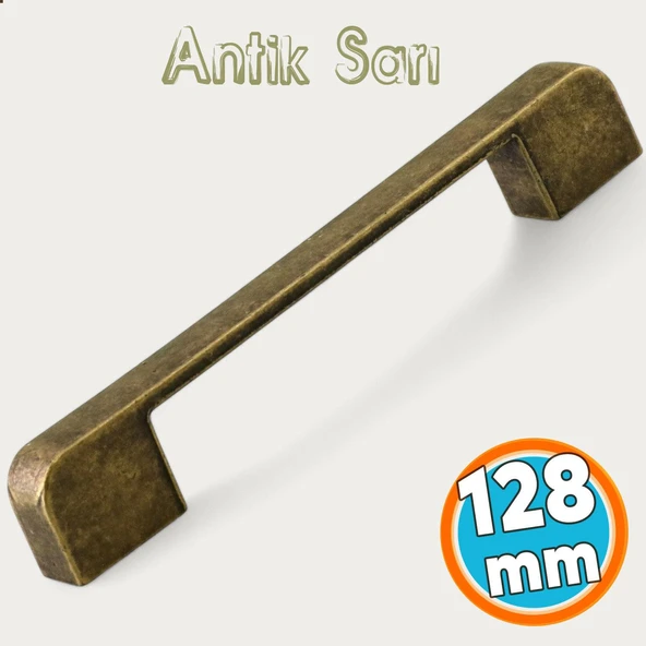 Mobilya Çekmece Mutfak Dolabı Dolap Kulpları Kulbu Kulpu Antik Sarı 96 mm -9.6 cm Metal Kulp ürün görseli 1