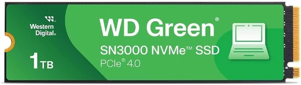WD 1TB WD GREEN M.2 NVMe SN3000 5000/4200MB/s WDS100T4G0E GEN4 SSD ürün görseli 1
