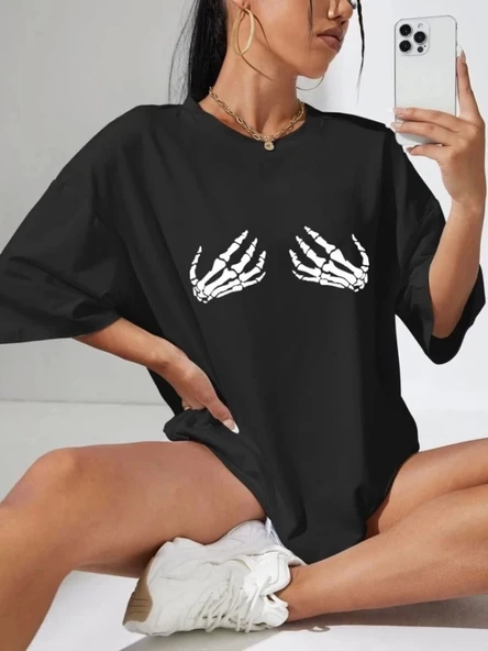 Baskılı T-shirt - Siyah ürün görseli 1