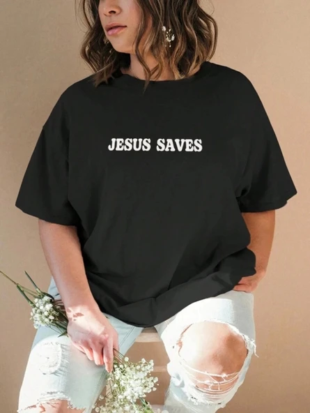 Baskılı T-shirt - Siyah - Resim 2