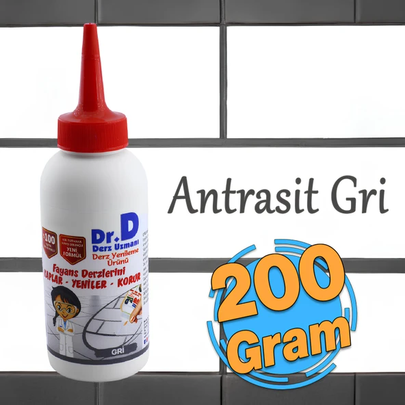 Antrasit Gri Renk Derz Dolgu Fayans Seramik Mermer Yer Duvar için Tamir Derz Yenileme Dolgusu 200 Gr ürün görseli 1