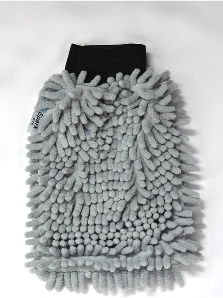 (1 Adet) Mikrofiber Şönil Oto Temizlik ve Kurulama Eldiveni 16X24 Cm. Gri ürün görseli 1