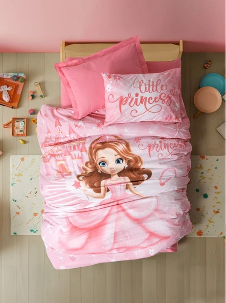 Cotton Box Junior Tek Kişilik Nevresim Takımı lastikli çarşaf Gimbiya Pembe ürün görseli 1