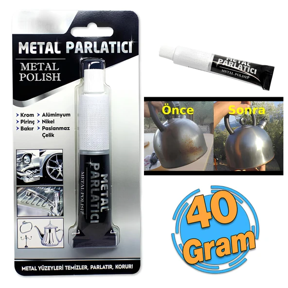 Metal Parlatıcı 40 Gram Krem Temizle Parlat Koruma Nikel Gümüş Alüminyum Bakır Prinç Cilalama 1 Adet ürün görseli 1