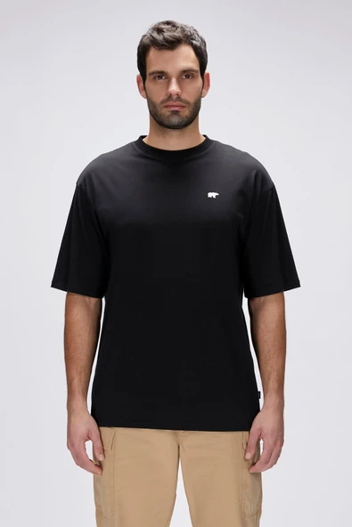 Bad Bear Damon Siyah Erkek Oversize Tişört ürün görseli 1
