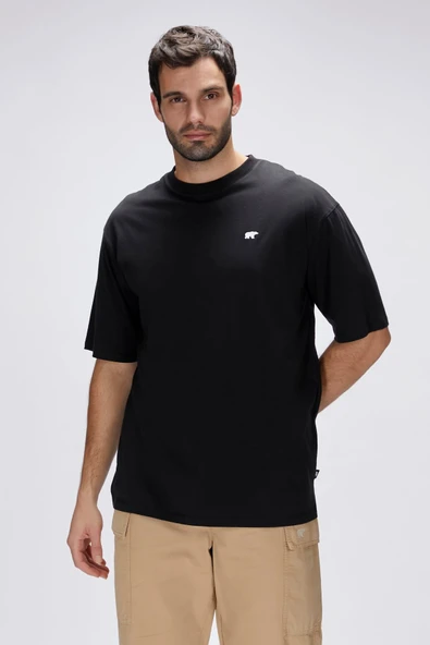 Bad Bear Damon Siyah Erkek Oversize Tişört - Resim 2