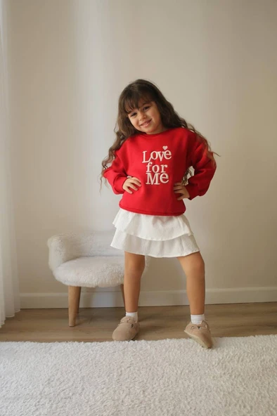 Minik Modacılara Özel Şık Sweatshirt & Etek I Kız Çocukları İçin Şık ve Konforlu I Kız Çocuk Giyim ürün görseli 1