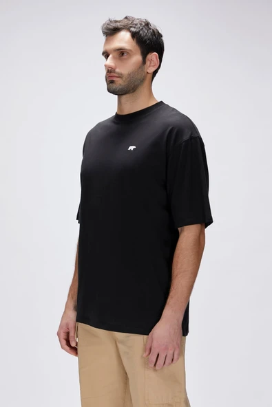 Bad Bear Damon Siyah Erkek Oversize Tişört - Resim 4