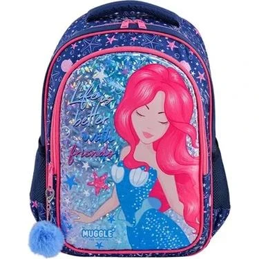 MIKRO OKUL CANTASI MUGGLE MARMAID LACIVERT MU8836 ürün görseli 1