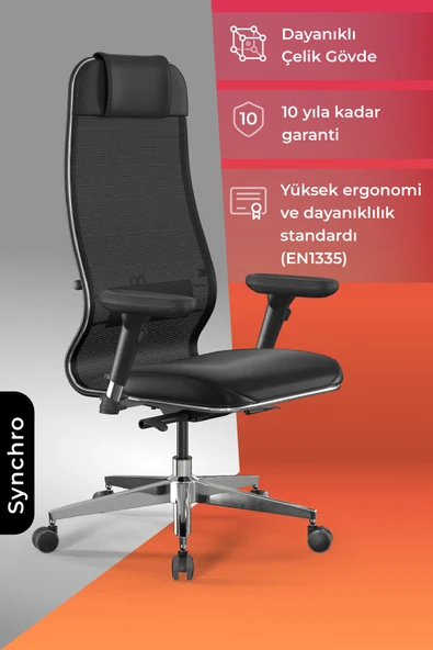 Ergolife Synchrosit 10 Ergonomik Ofis Sandalyesi | Bel Destekli, Fileli Sırt Destekli, Çalışma Sandalyesi -1F6.7.1.544 ürün görseli 1