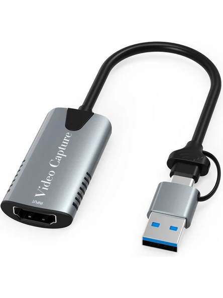 Daytona HU04A Type-C / USB A To 4K 60Hz 1080P HDMI Video Capture Yakalama Hub Adaptör ürün görseli 1