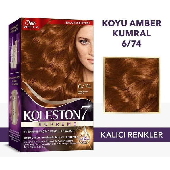 Koleston Supreme Saç Boyası 6-74 Koyu Amber Kumral ürün görseli 1
