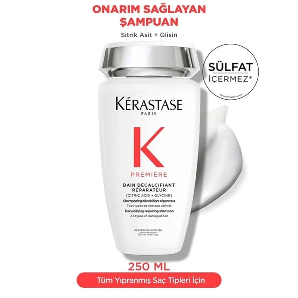 Kerastase Premiere Bain Decalcifiant Reparateur Yıpranmış Saçlar için Onarım Sağlayan Şampuan 250ml ürün görseli 1
