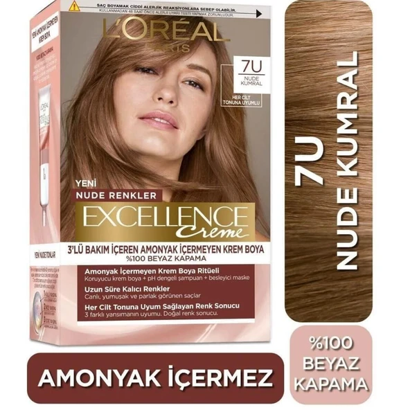 Loreal Paris Excellence Creme Saç Boyası 7U Nude Kumral ürün görseli 1